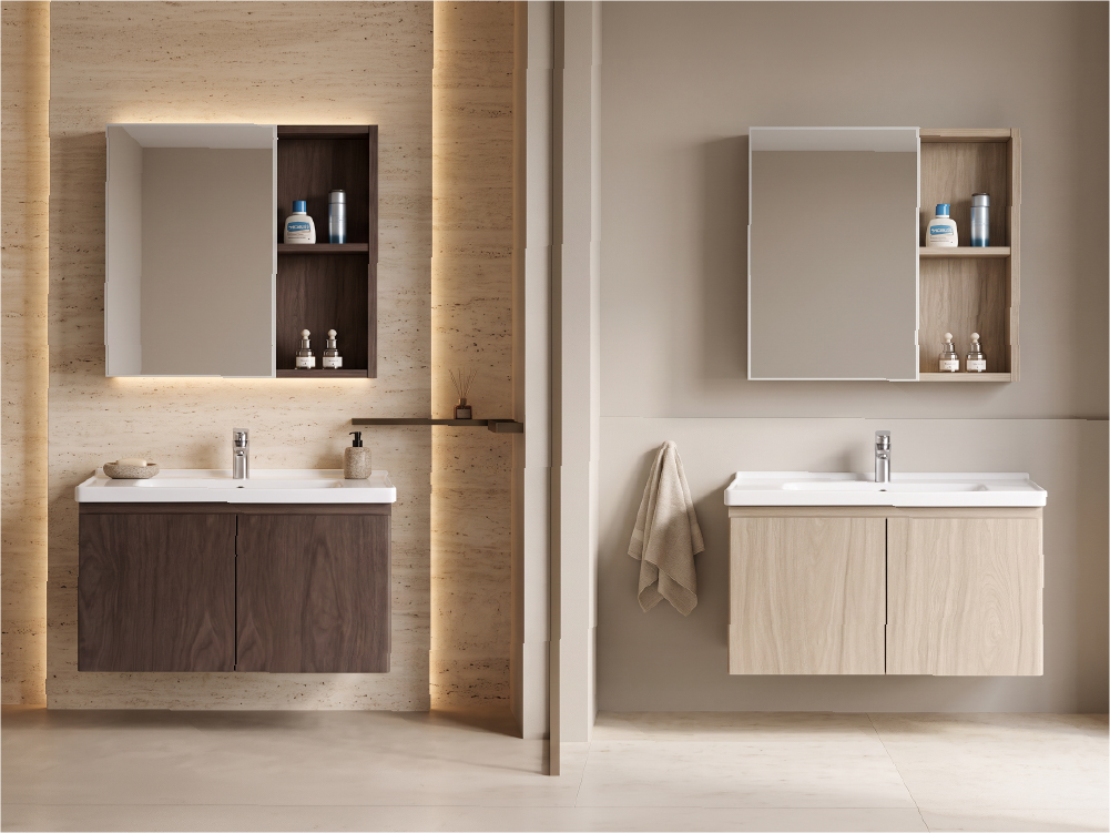 Valpra Vanity Basin Set with Carbon Fiber Core Body for a modern bathroom