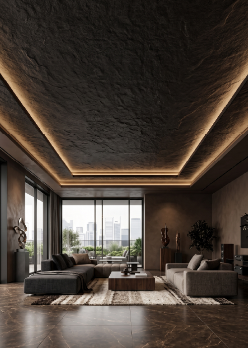 Rock Cut Stone Dark Black